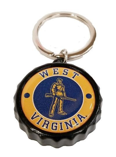  WVU Bottle Cap Opener Keychain 