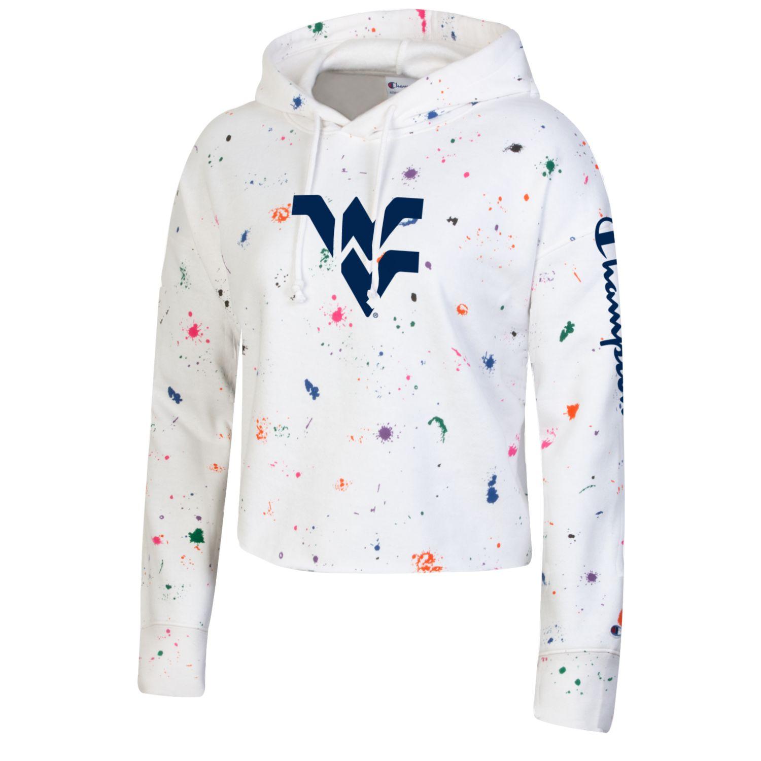  WV Womens Cropped Champion Splatter Hoodie 