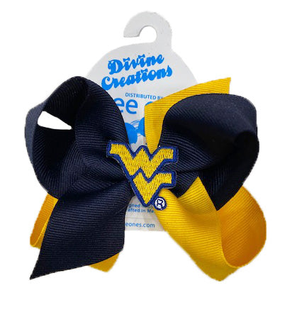  WVU Medium Two Tone Bow 