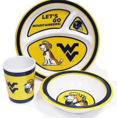  WVU Kids 3 Piece Dish 