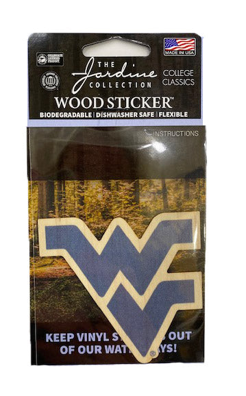  WVU Flying WV Wooden Sticker 