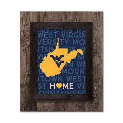  WVU Home Plank Frame Sign 