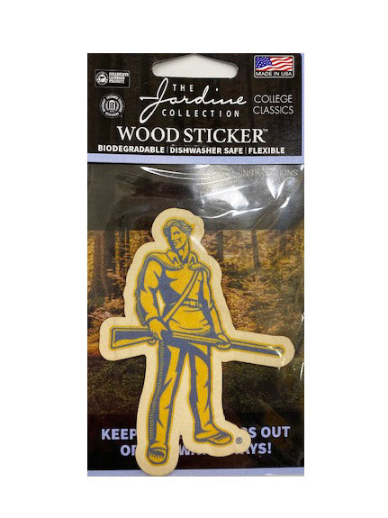  WVU Mountaineer Wooden Sticker 