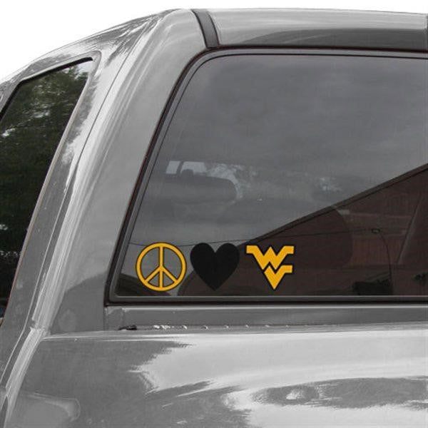  WVU Peace Love WV Decal 