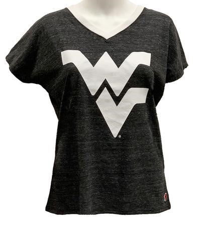  WVU Phys Ed Vneck Ringer Tee 