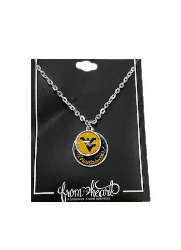  WVU Stacked Disc Necklace 