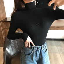 Load image into Gallery viewer, 2021 Autumn Winter Thick Sweater Women Knitted Ribbed Pullover Sweater Long Sleeve Turtleneck Slim Jumper Soft Warm Pull Femme freeshipping - Savzilla.com
