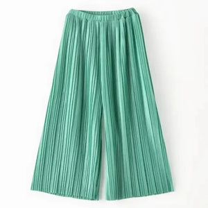 Geranio Pleated Wide Leg Pants (Green) - shopdelightfulfind