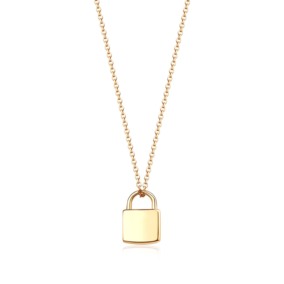 14 K Yellow Gold Lock Necklace