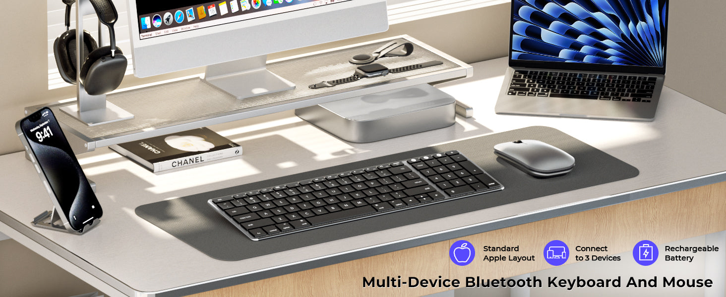 Multi-Device Bluetooth Keyboard And Mouse