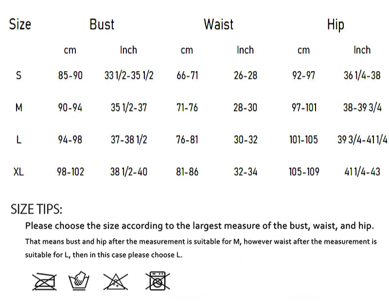 Tummy Control Body Shaper Size Chart