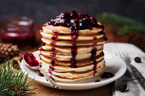 Keto Pancakes with Low carb berry topping