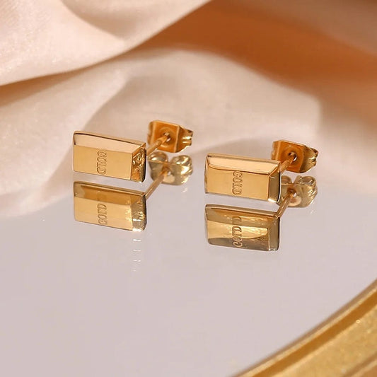 Louis Vuitton Nanogram Earrings Gold Brass