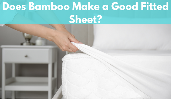 A lady trying to fit her bamboo sheet over the bed