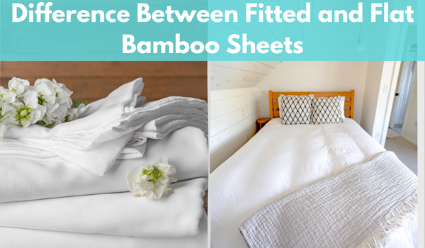 fitted and flat bamboo sheets comparison in a frame