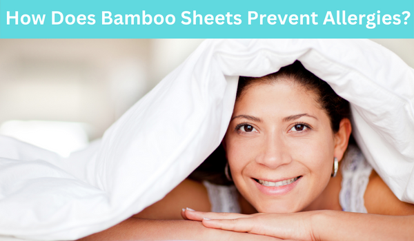 A girl with laying on the best with feeling comfort for using a white bamboo sheet that's the reason of smile