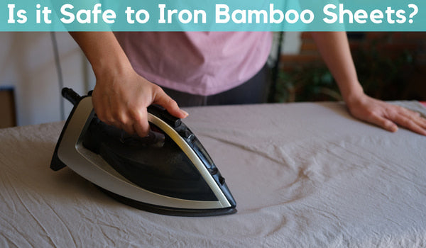 a person ironing his bamboo bed sheets carefully with black iron