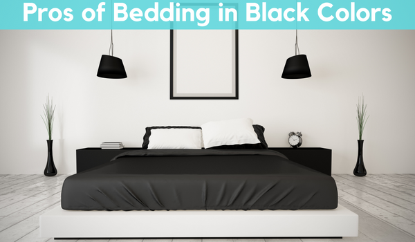 luxurious white bed decor with black bed sheets