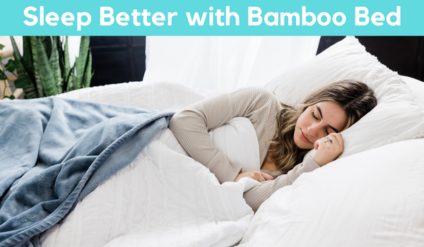 A girl having a comfortable sleep using the bamboo bed