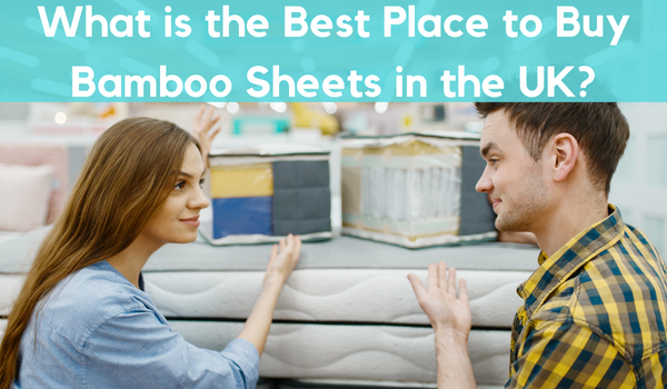 young couple choosing the bamboo bed sheets from best place in the UK