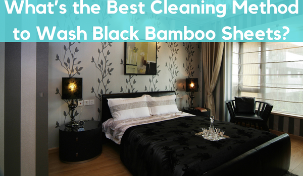 best quality black bed sheet in a luxurious bed room with decoration.