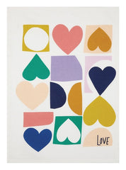 hearts dish towel