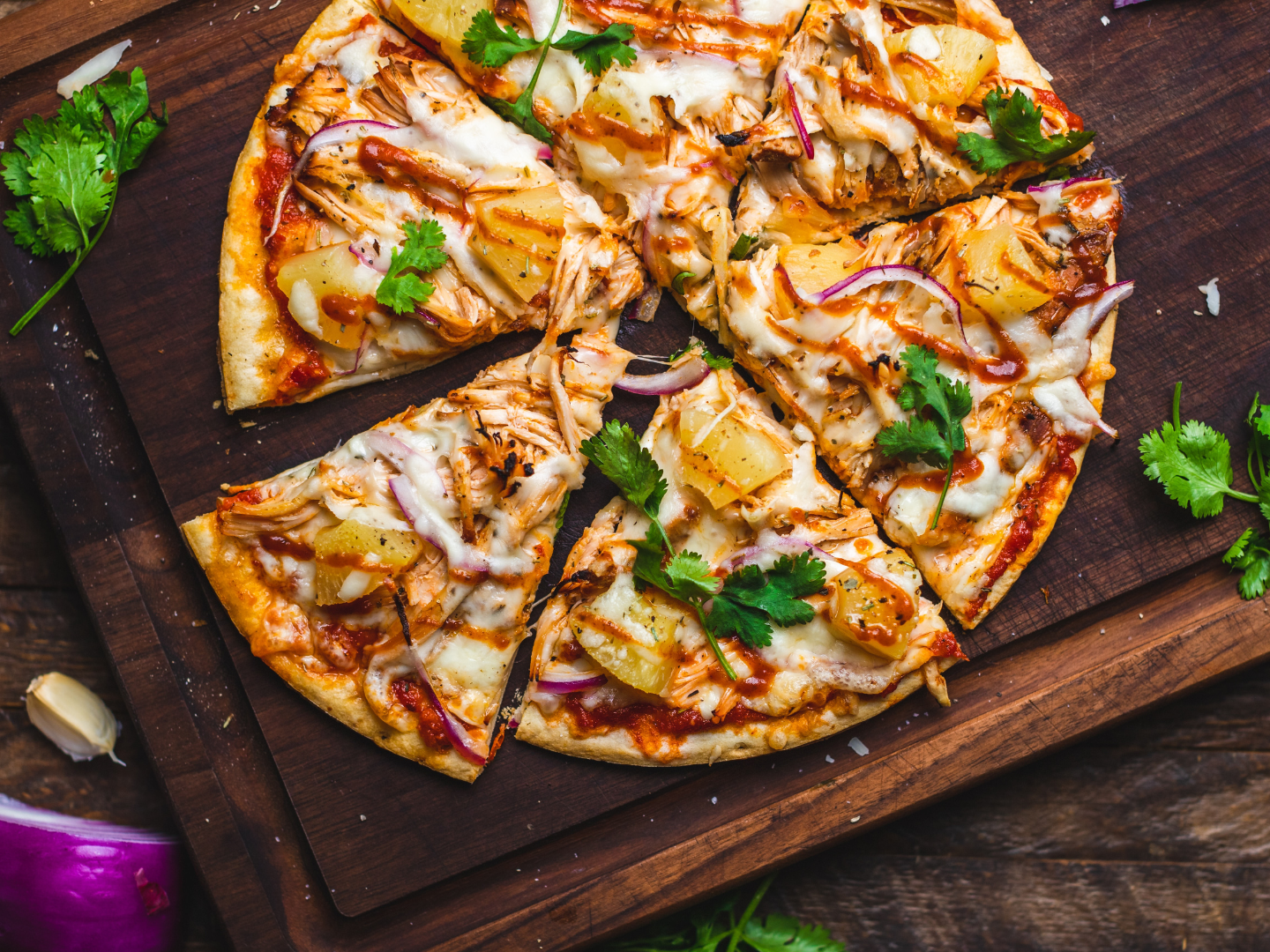 Turkey and Pineapple Pizza