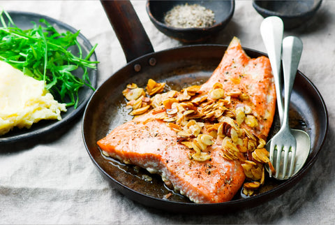 Rainbow trout with butter and almonds