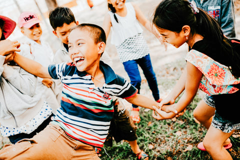 Kids playing together outside