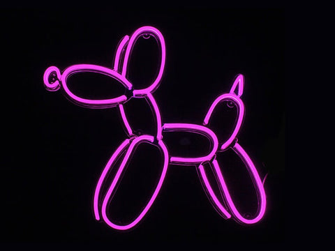 ballon dog neon sign