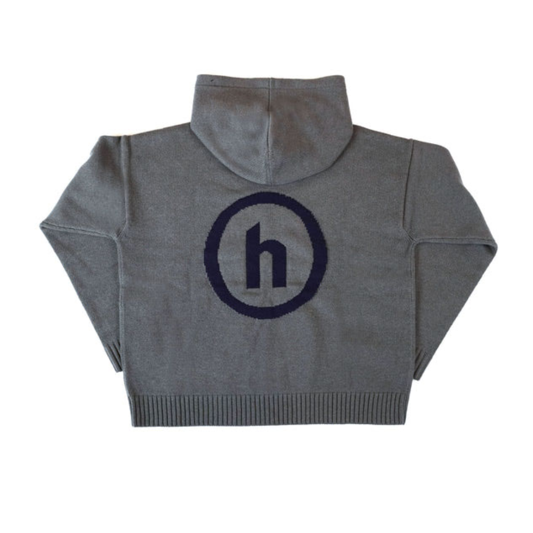 Hidden NY Cashmere Blend Knit Hoodie Grey