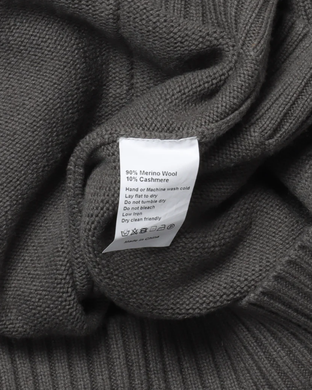 Hidden NY Cashmere Blend Knit Hoodie Grey