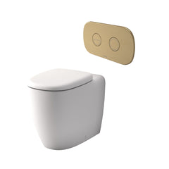 Caroma Contura II Cleanflush® Invisi Series II® Wall Faced Suite - Matte White - Brushed Brass