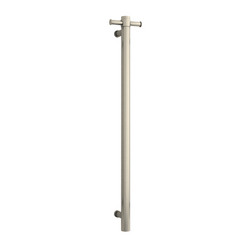 Thermorail 12V Straight 900 Round Vertical Single Heated Towel Rail - VS900HBN Brushed Nickel - Default Title