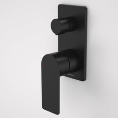 Caroma Urbane II Bath/Shower Mixer & Diverter with Rectangular Plate - Matte Black - Default Title