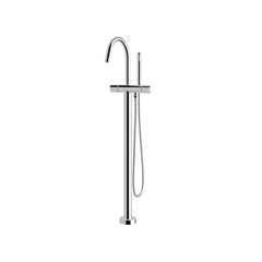 Sussex Floormount Mixer with Hand Shower - Chrome w- Installation Kit - Default Title