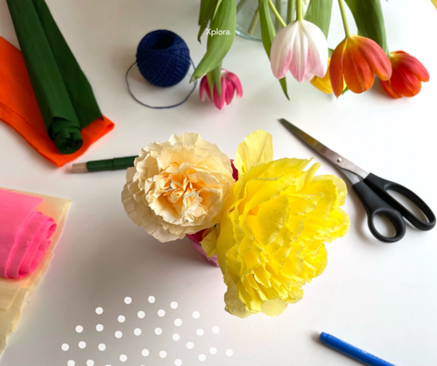 fiori di carta fai da te primaverile Bambini Scuola primaria Istruzioni