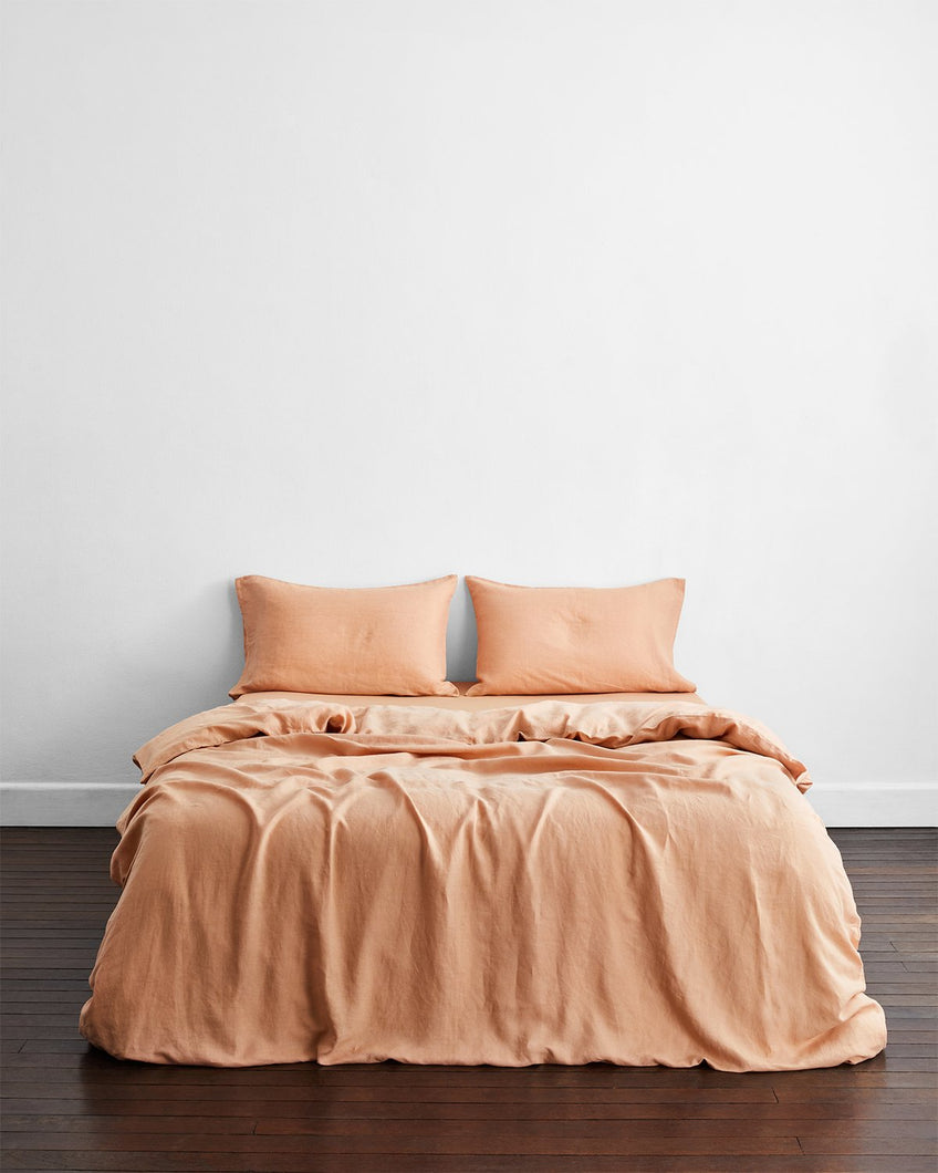 Terracotta 100% Flax Linen Bedding Set