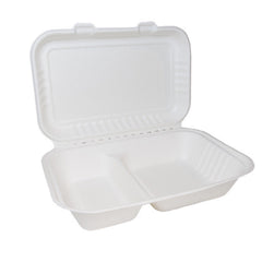 bagasse 2 compartment takeaway container