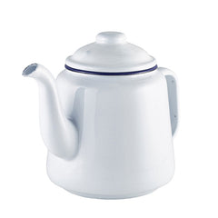 white enamel tea pot 