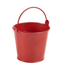 Galvanised Steel Serving Bucket Red 10cm