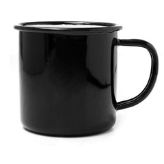 black enamel mug