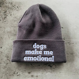 **SALE** Dogs make me emotional knit beanie hat Made in America - Ever Jane Boutique