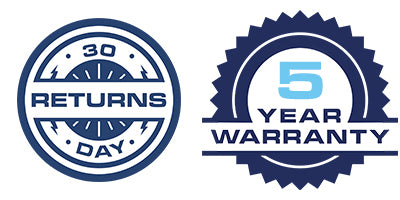 30 Day Returns - 5 Year Warranty