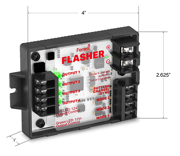 Feniex 4 Output Flasher Dimensions