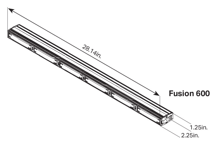 Fusion 600 Stick Light Dimensions