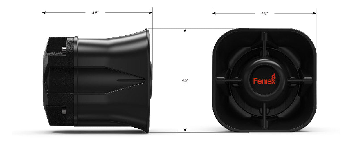 Feniex Titan Siren Dimensions