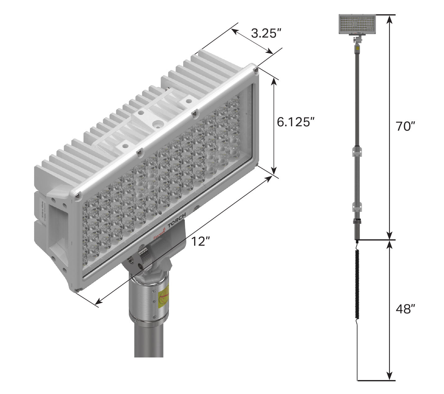 Feniex Torch Dimensions