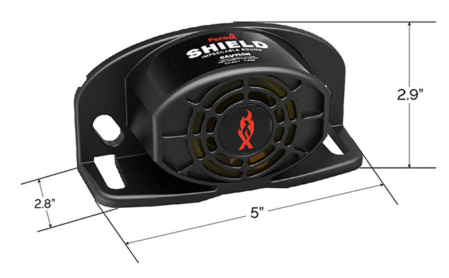 Feniex Shield Back Up Alarm Dimensions