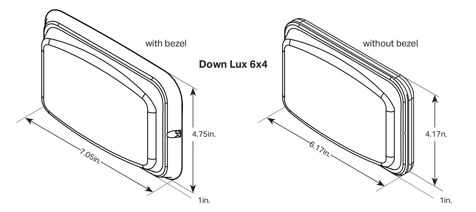 Feniex Down-Lux 6x4 Surface Mount Dimensions